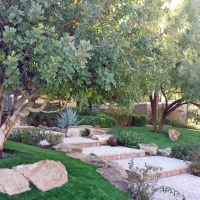 Fake Grass Sun Valley, Arizona Landscape Rock, Backyard Makeover